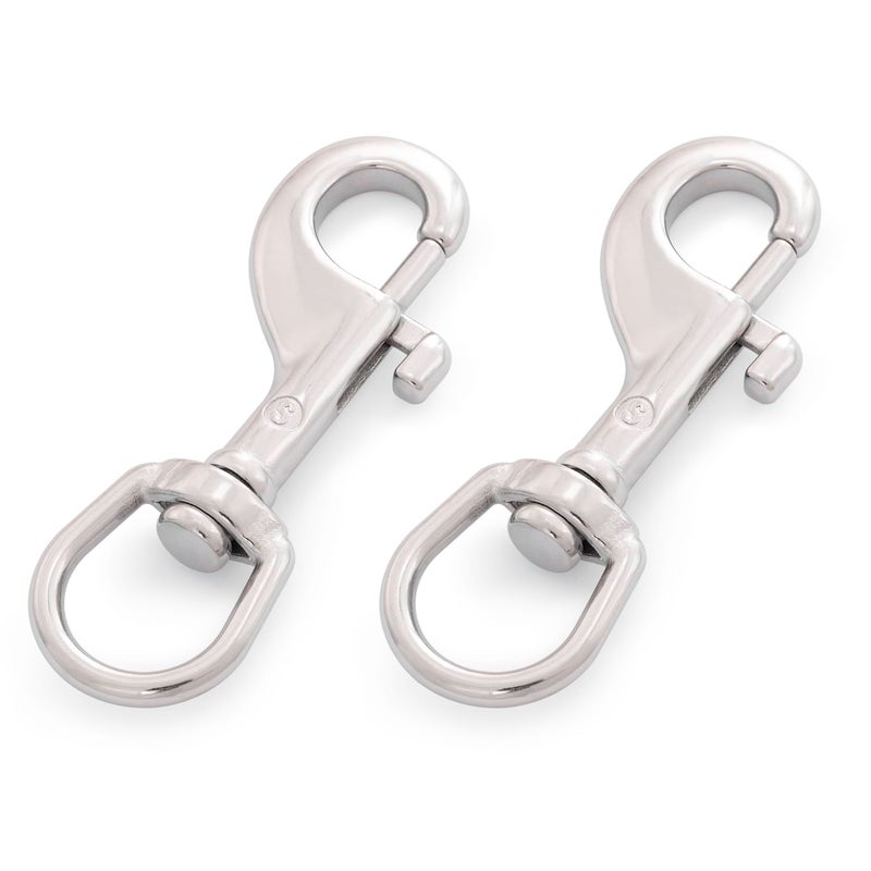 Shonan.Systems SHONAN 3.5 Inch Swivel Eye Snap Hook, 2 Pack Marine Grade Scuba Bolt Snap, Single Ended Stainless Steel Flag Clips Swivel Snaps for Scuba Diving, Flag Pole Rope, Dog Leash, Camera Strap - Image 5